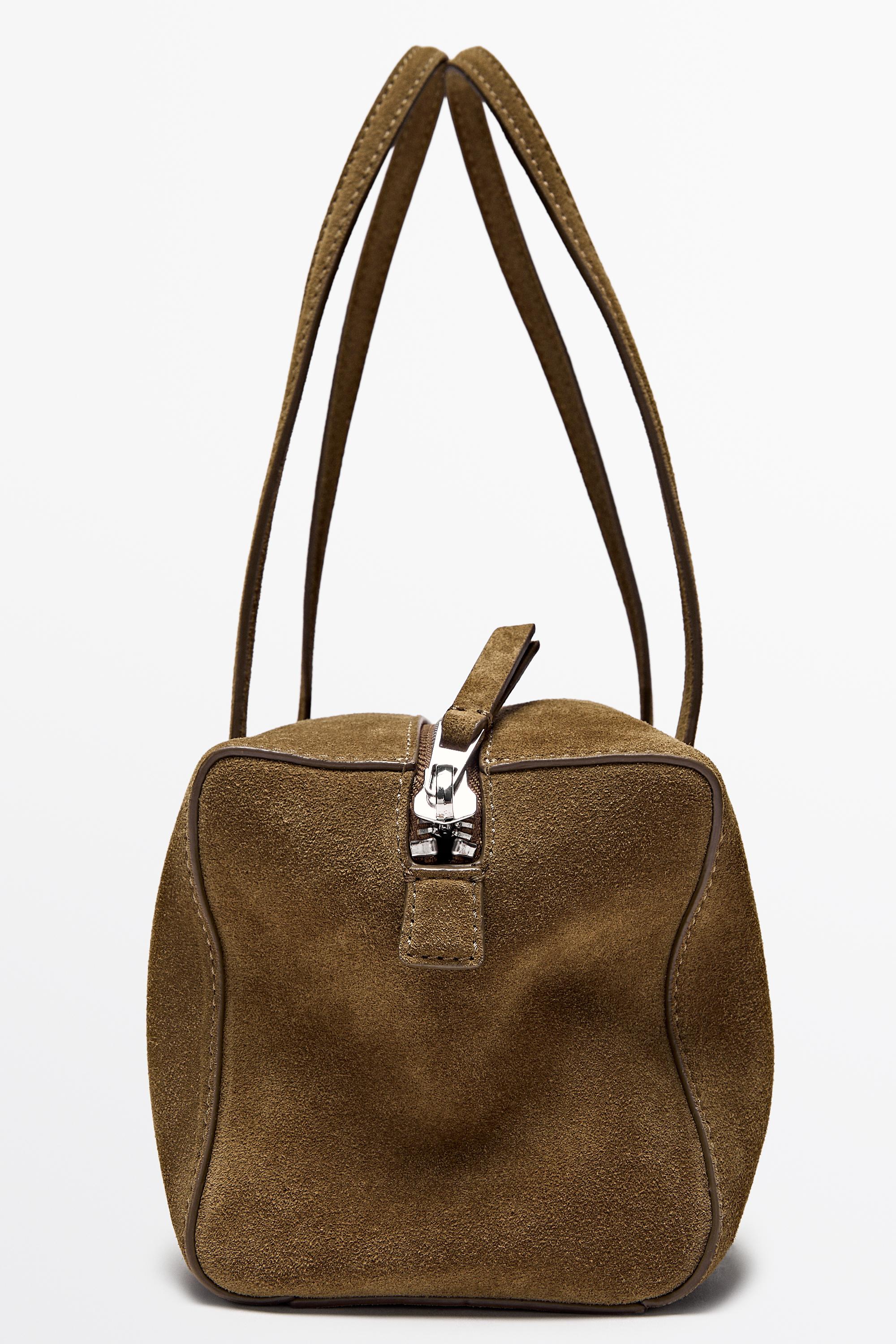 Mini-sac cartable en croûte de cuir
